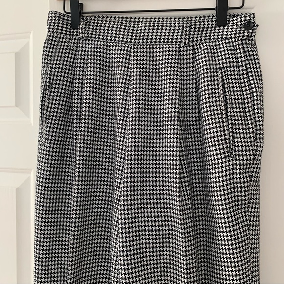 VTG 90s houndstooth pleated high-rise mom work trousers - size 10 or medium - Picture 2 of 5